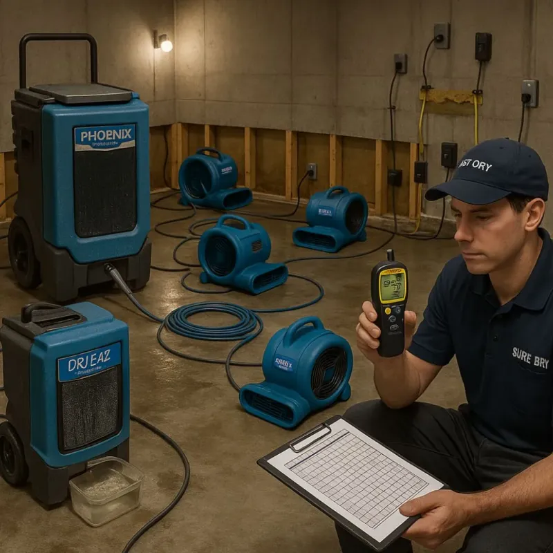 Structural Drying and Dehumidification process in Bowie, MD